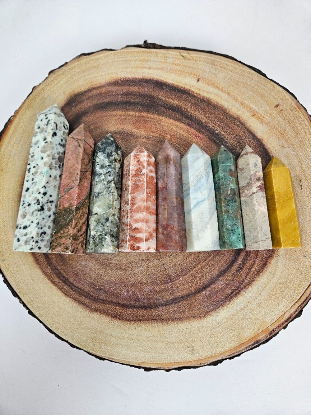 Bundle of 9 Assorted Crystal Stone Obelisk Point Tower Set - Picture 2 of 6